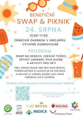 Benefiční swap a piknik v zámecké zahradě v Hnojníku